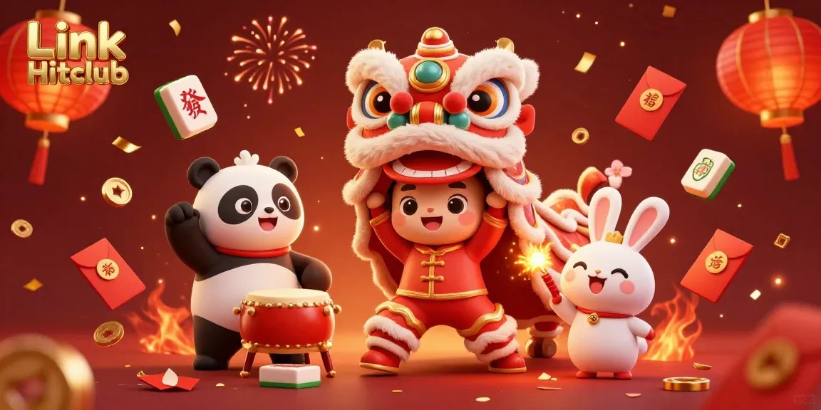 Experience the vibrant energy of Link Hitclub's casino celebrations with a lively 3D illustration highlighting games and festivities.